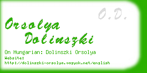 orsolya dolinszki business card